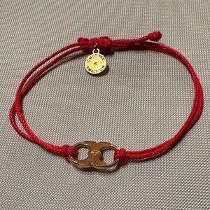 Tory Burch Red Bracelet with Gold Accents